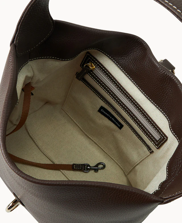 Lucca Leather Logo Lock Hobo