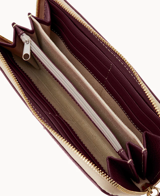 Lucca Leather Large Zip Around Wristlet