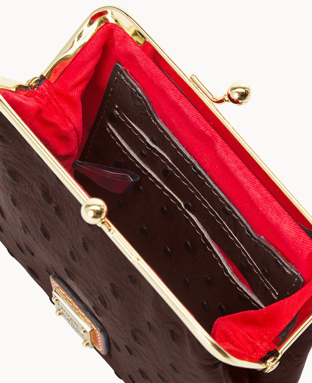 Ostrich Large Framed Purse