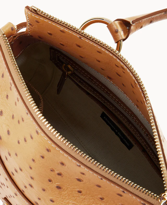 Ostrich Satchel With Pocket