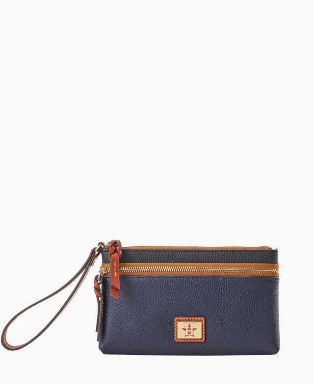 MLB Astros Double Zip Wristlet