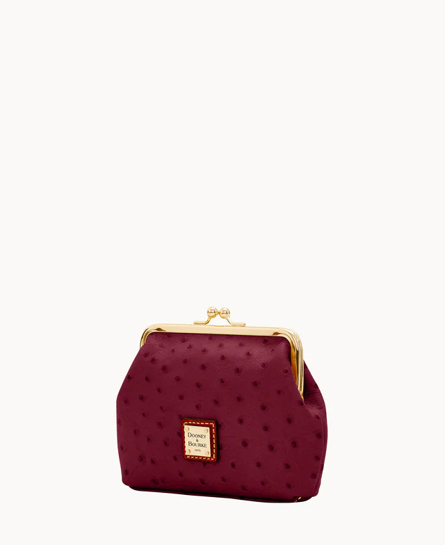 Ostrich Large Framed Purse