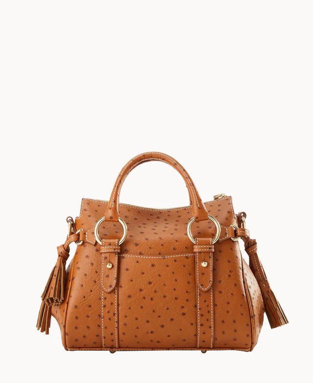 Ostrich Satchel With Pocket