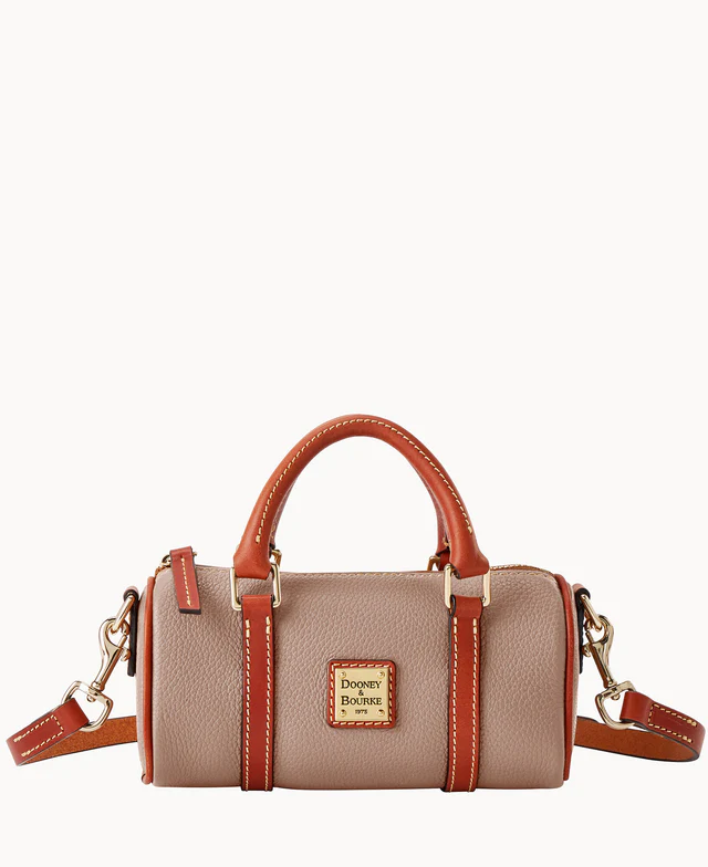 Pebble Grain Crossbody Barrel Satchel 20