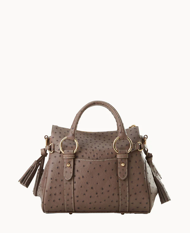 Ostrich Satchel With Pocket