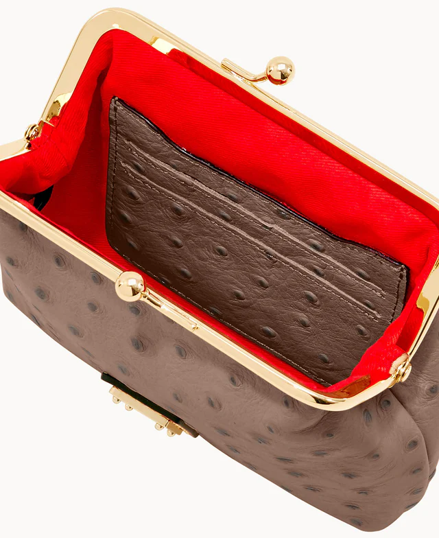 Ostrich Large Framed Purse