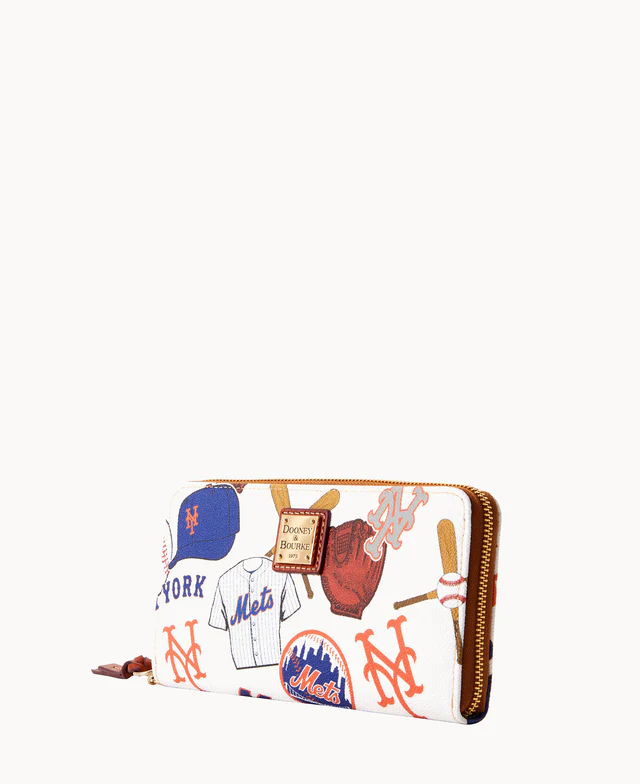 MLB Mets Large Zip Around Wristlet