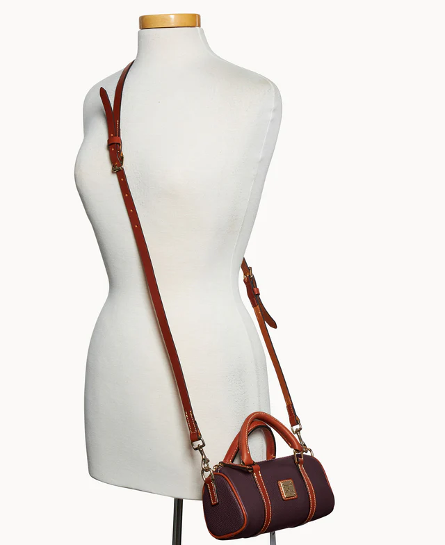 Pebble Grain Crossbody Barrel Satchel 20