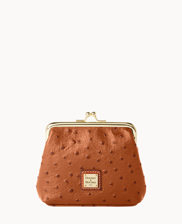 Ostrich Large Framed Purse