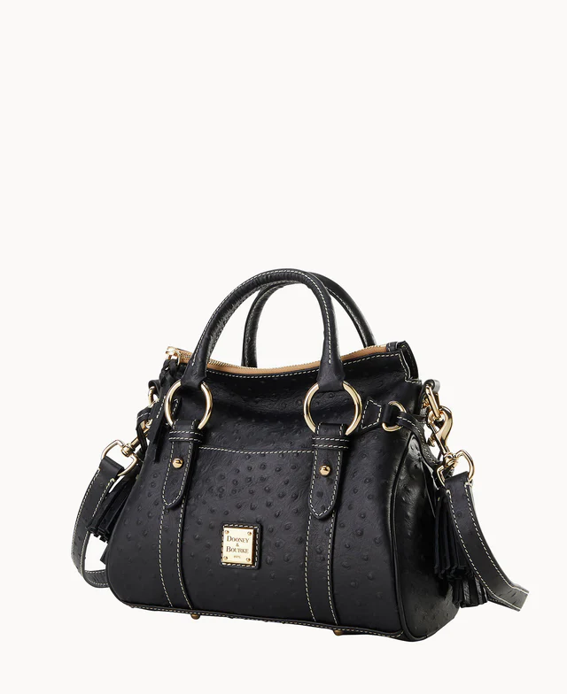 Ostrich Satchel With Pocket
