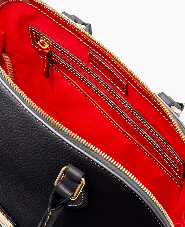 Pebble Grain Zip Zip Satchel