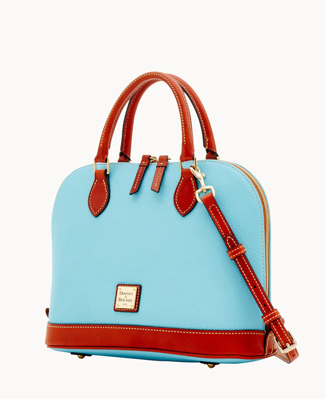 Pebble Grain Zip Zip Satchel