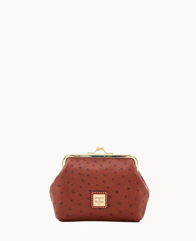 Ostrich Large Framed Purse