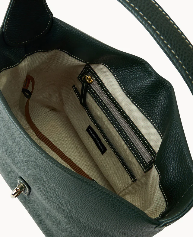 Lucca Leather Logo Lock Hobo
