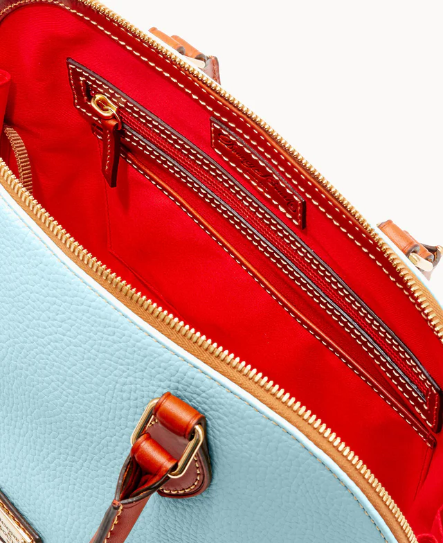 Pebble Grain Zip Zip Satchel