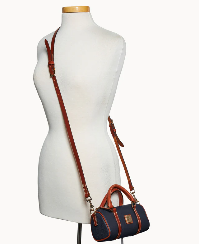 Pebble Grain Crossbody Barrel Satchel 20
