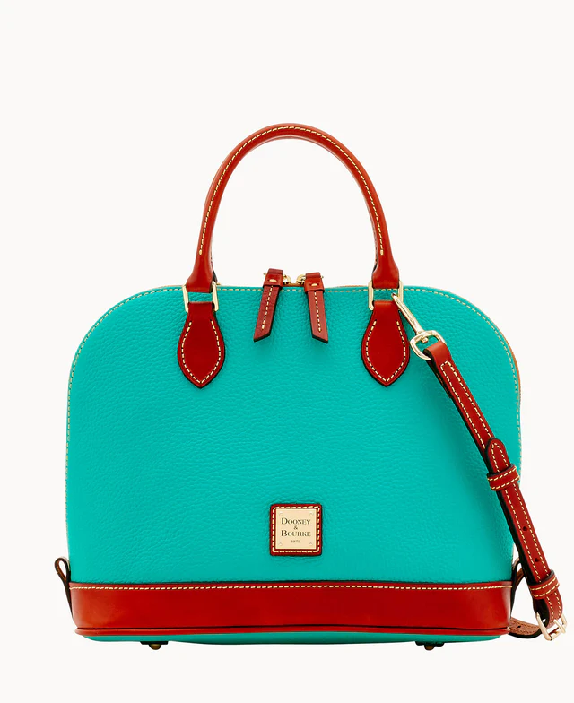 Pebble Grain Zip Zip Satchel