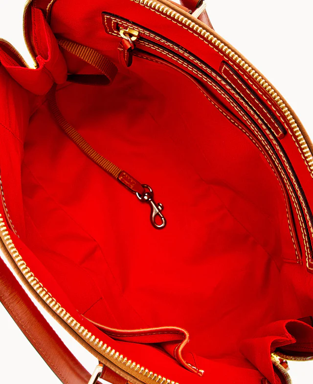 Pebble Grain Zip Zip Satchel