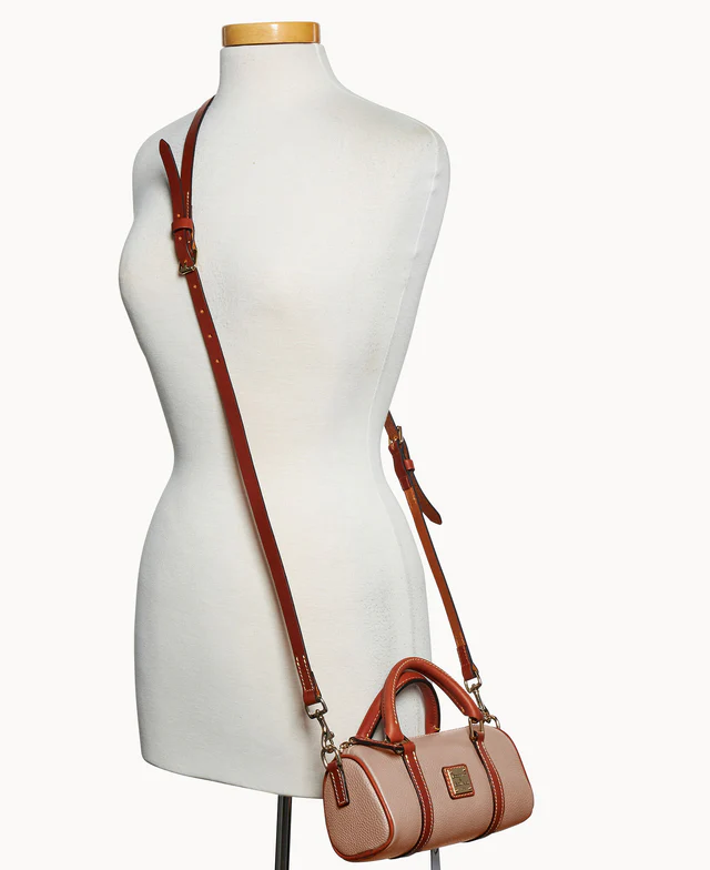 Pebble Grain Crossbody Barrel Satchel 20