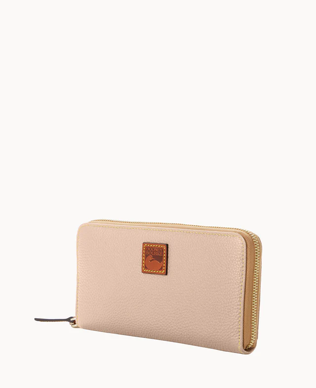 Pebble Grain Large Zip Around Wristlet