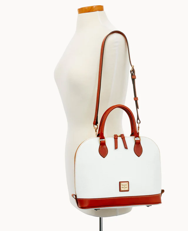 Pebble Grain Zip Zip Satchel