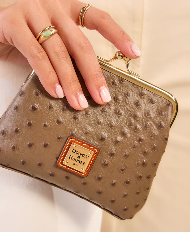 Ostrich Large Framed Purse