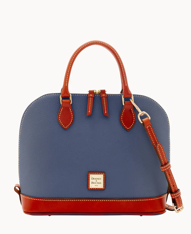 Pebble Grain Zip Zip Satchel