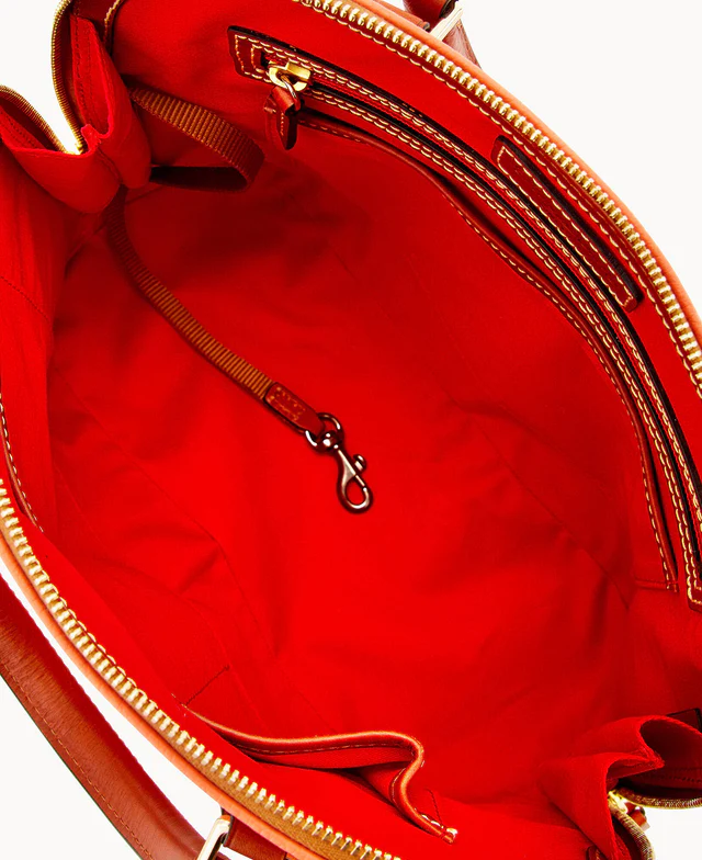 Pebble Grain Zip Zip Satchel