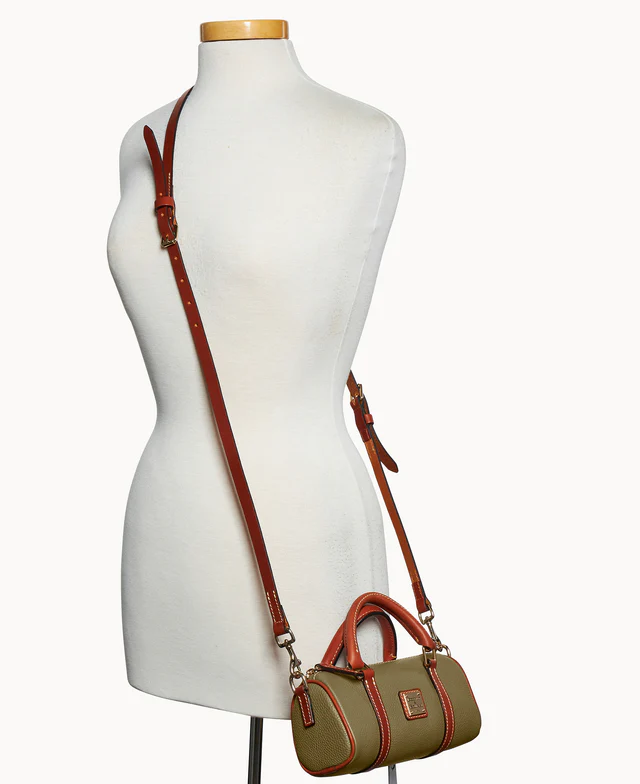 Pebble Grain Crossbody Barrel Satchel 20
