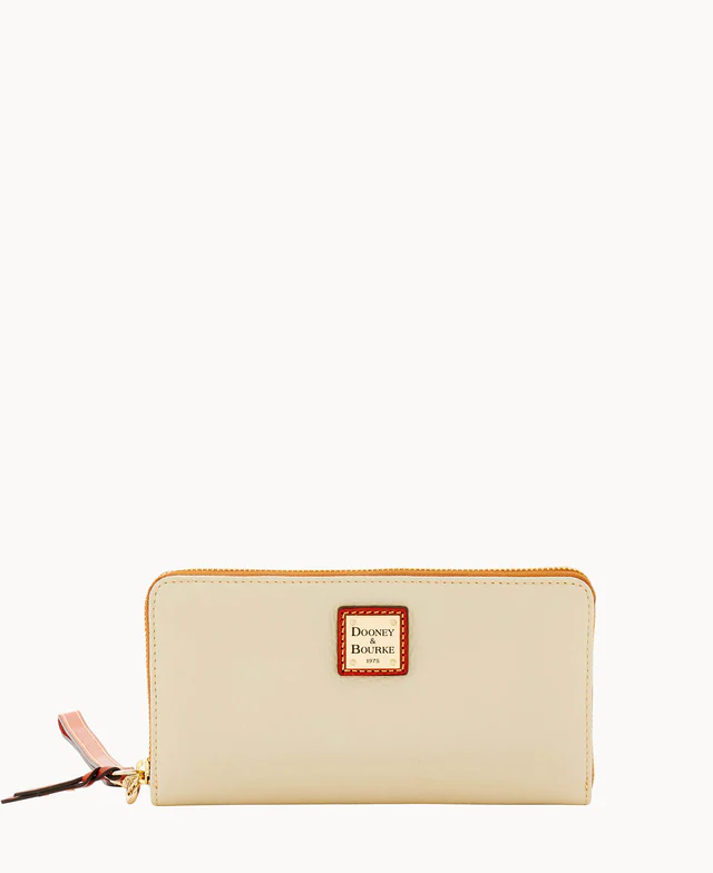 Pebble Grain Large Zip Around Wristlet
