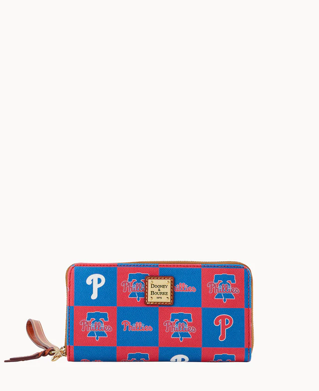 MLB Phillies Large Zip Around Wristlet