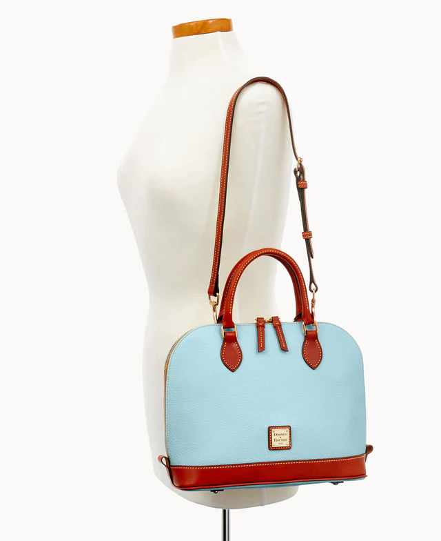 Pebble Grain Zip Zip Satchel