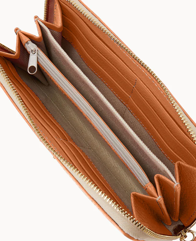 Lucca Leather Large Zip Around Wristlet