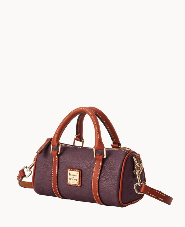 Pebble Grain Crossbody Barrel Satchel 20