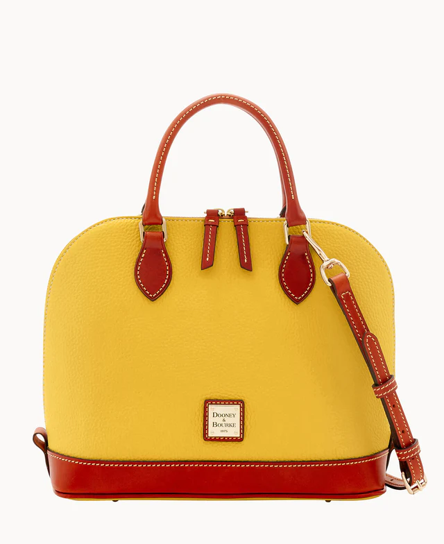 Pebble Grain Zip Zip Satchel