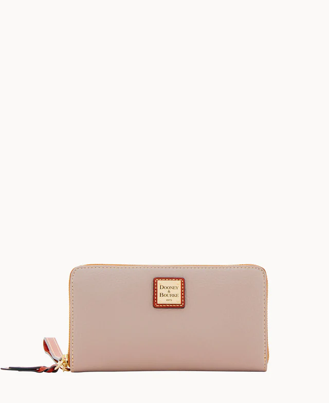 Pebble Grain Large Zip Around Wristlet