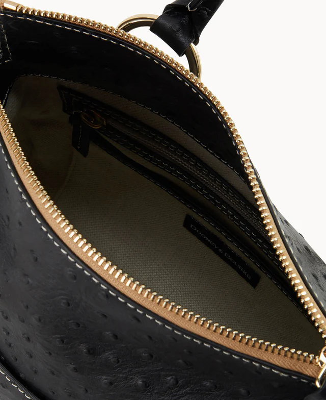 Ostrich Satchel With Pocket