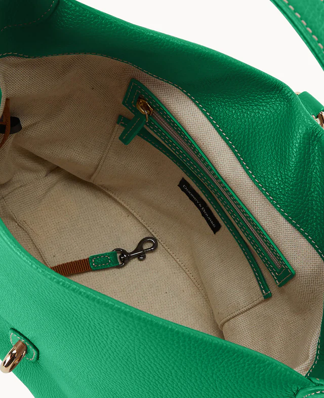 Lucca Leather Logo Lock Hobo