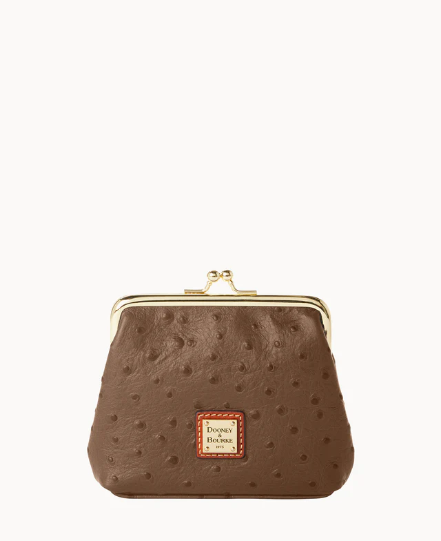 Ostrich Large Framed Purse