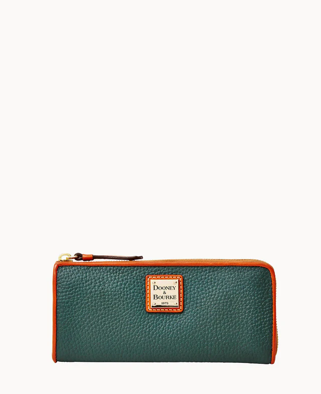 Pebble Grain Zip Clutch