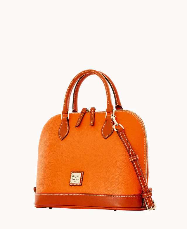 Pebble Grain Zip Zip Satchel