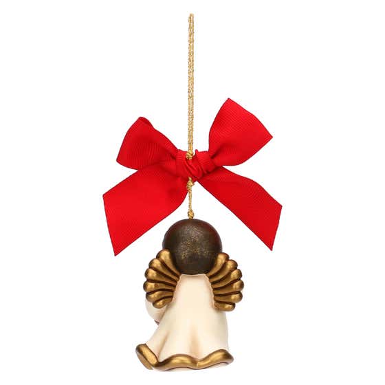 Large ceramic angel with lantern Christmas decoration