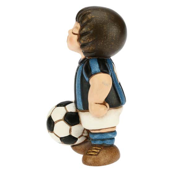 Black and blue boy football player