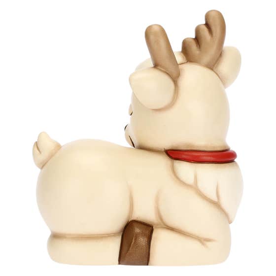 Ceramic seated Robin Reindeer, medium