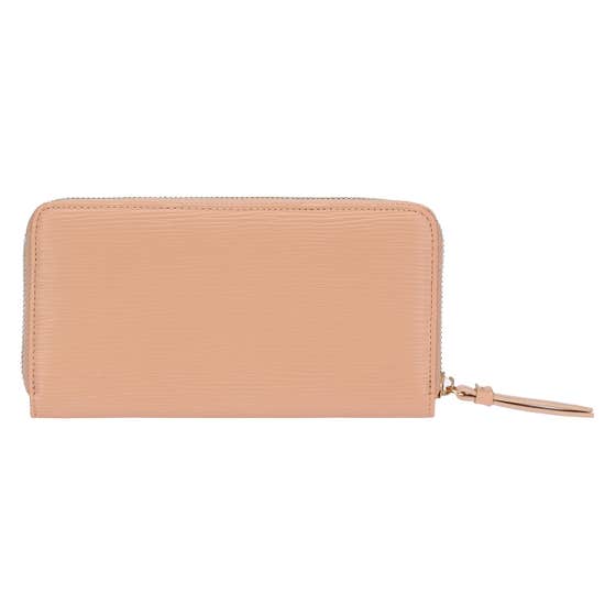 Faux leather wallet with zip closure, pink