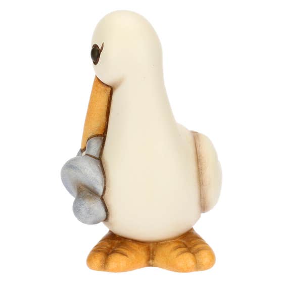 Ceramic Cindy stork with blue pacifier