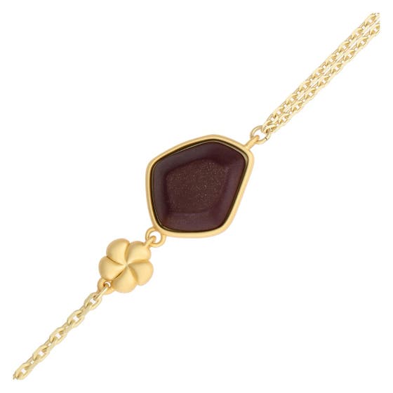 Bracelet with ceramic stone and flower