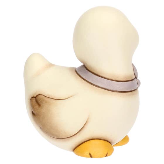 Ceramic Julie goose with lilac bow sitting