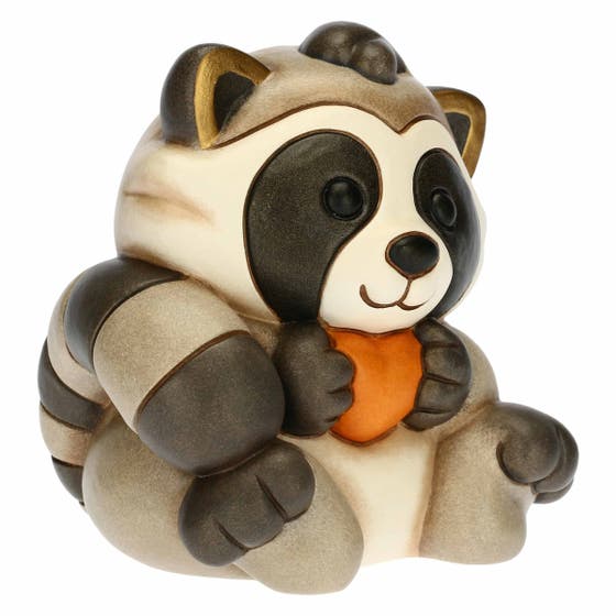 Ceramic raccoon with heart
