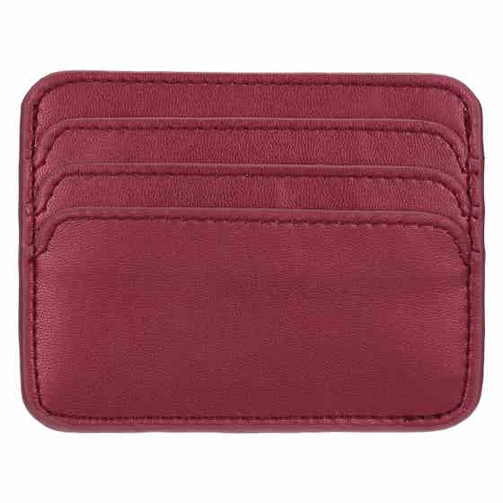 Faux leather card holder, cherry